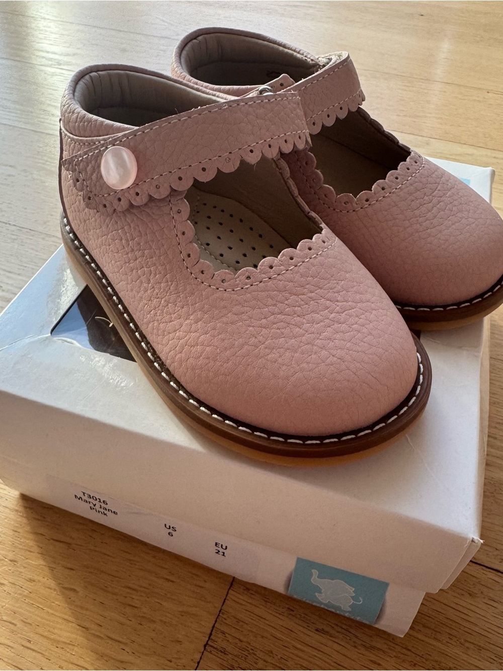 Elephantito Pink Scalloped Mary Jane Toddler Shoes